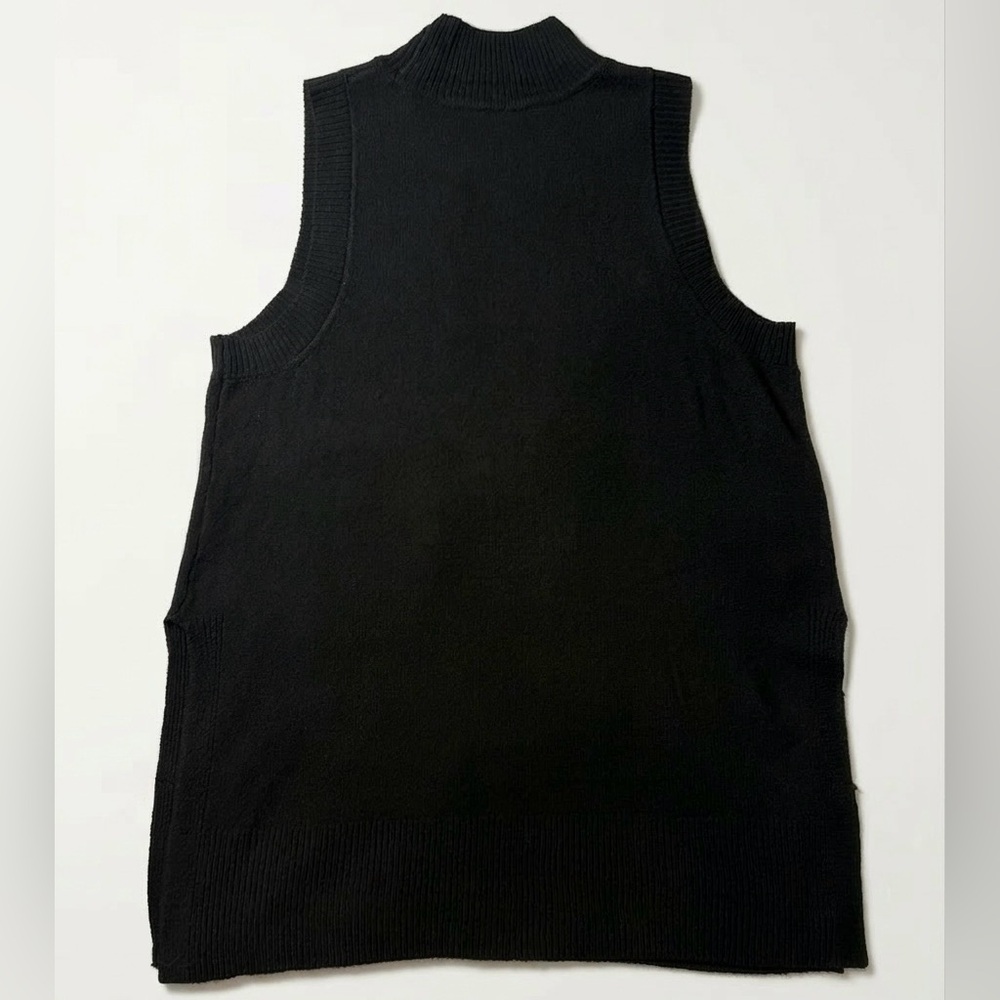 Ophelia Roe Sleeveless Black Turtleneck Mini Dress with Side Slit - Picture 8 of 13